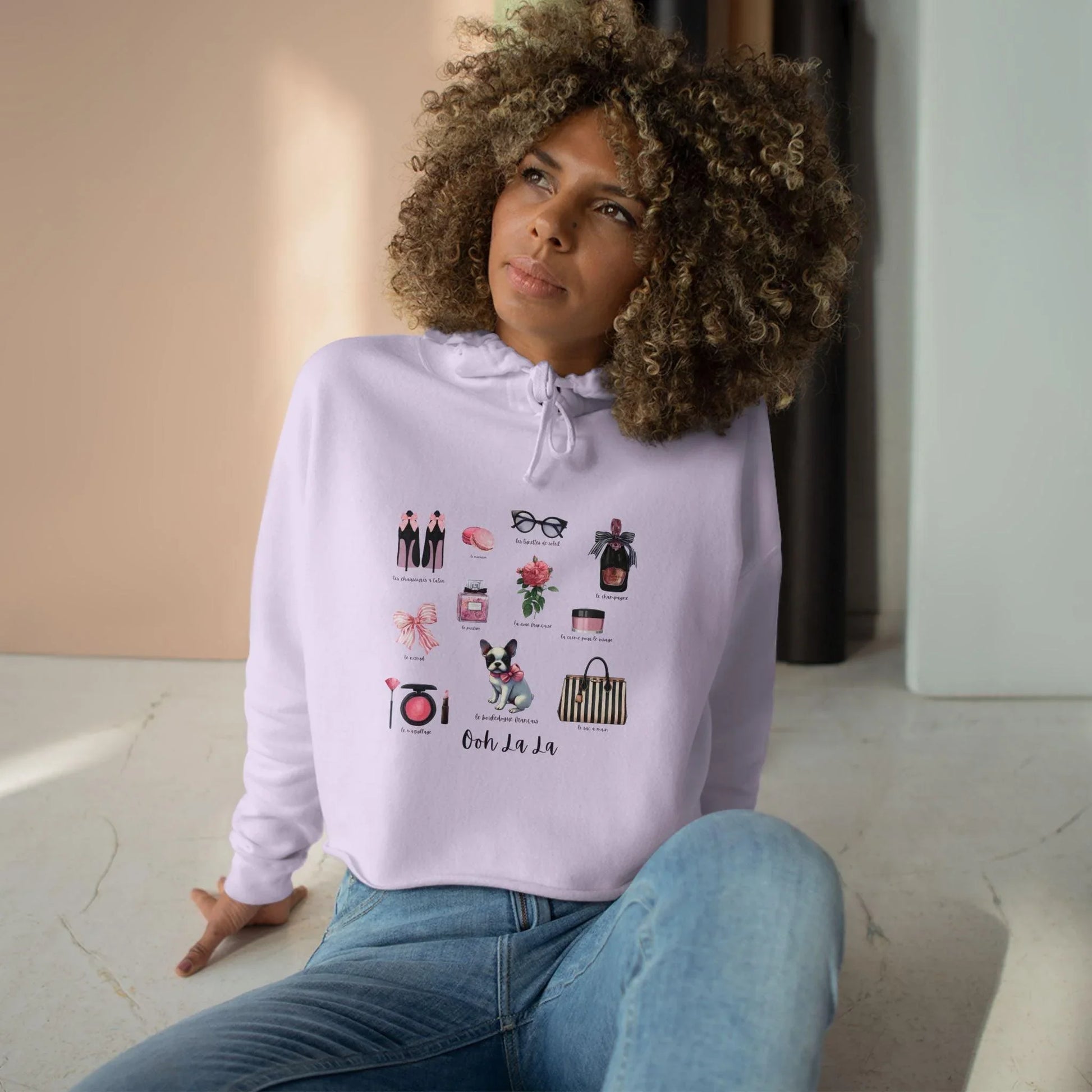 Ooh La La! French Chic Crop Hoodie - Whippie's