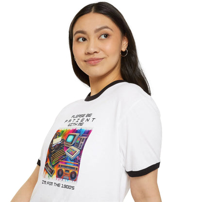 Please Be Patient, I'm from the 1900s 🕰️ - Unisex Cotton Ringer T-Shirt 🕰️ - Whippie's