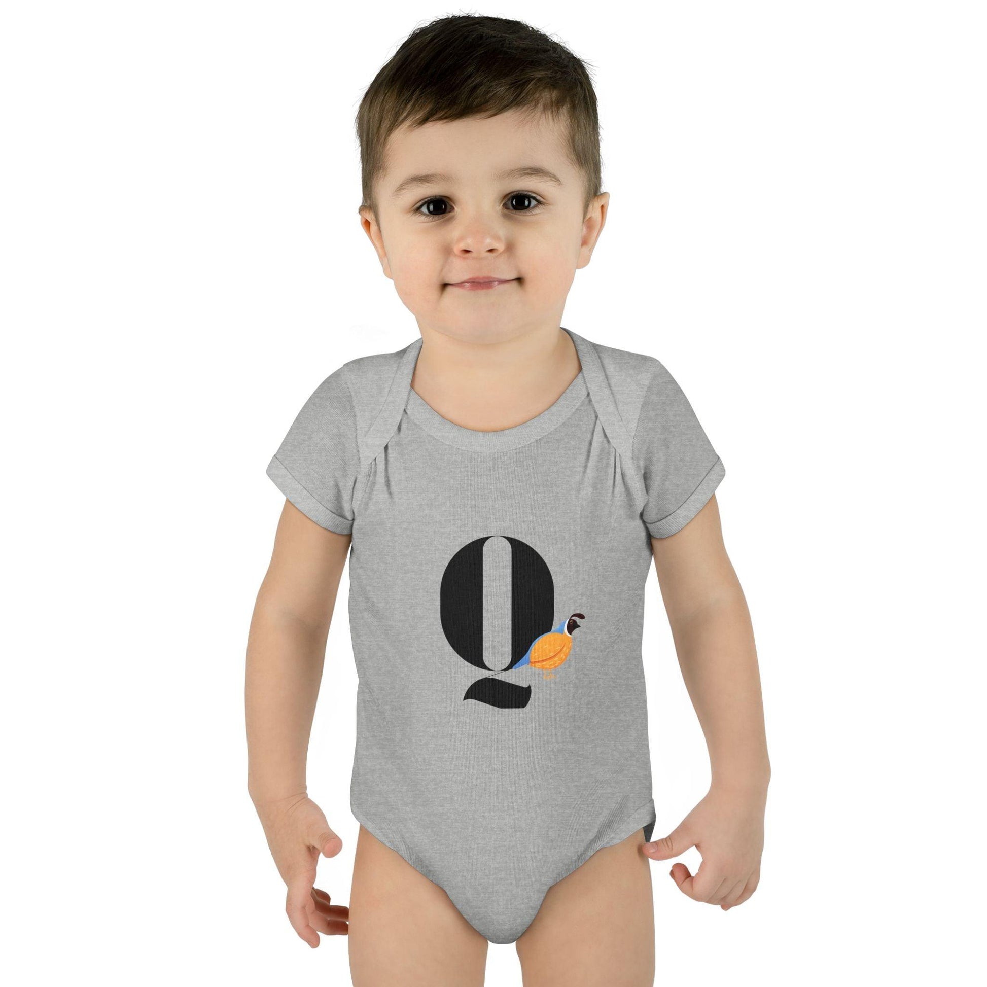 Alphabet Adventures: Letter Q - Quiet Quail Baby Onesie Q is for Quiet Quail! - Whippie's