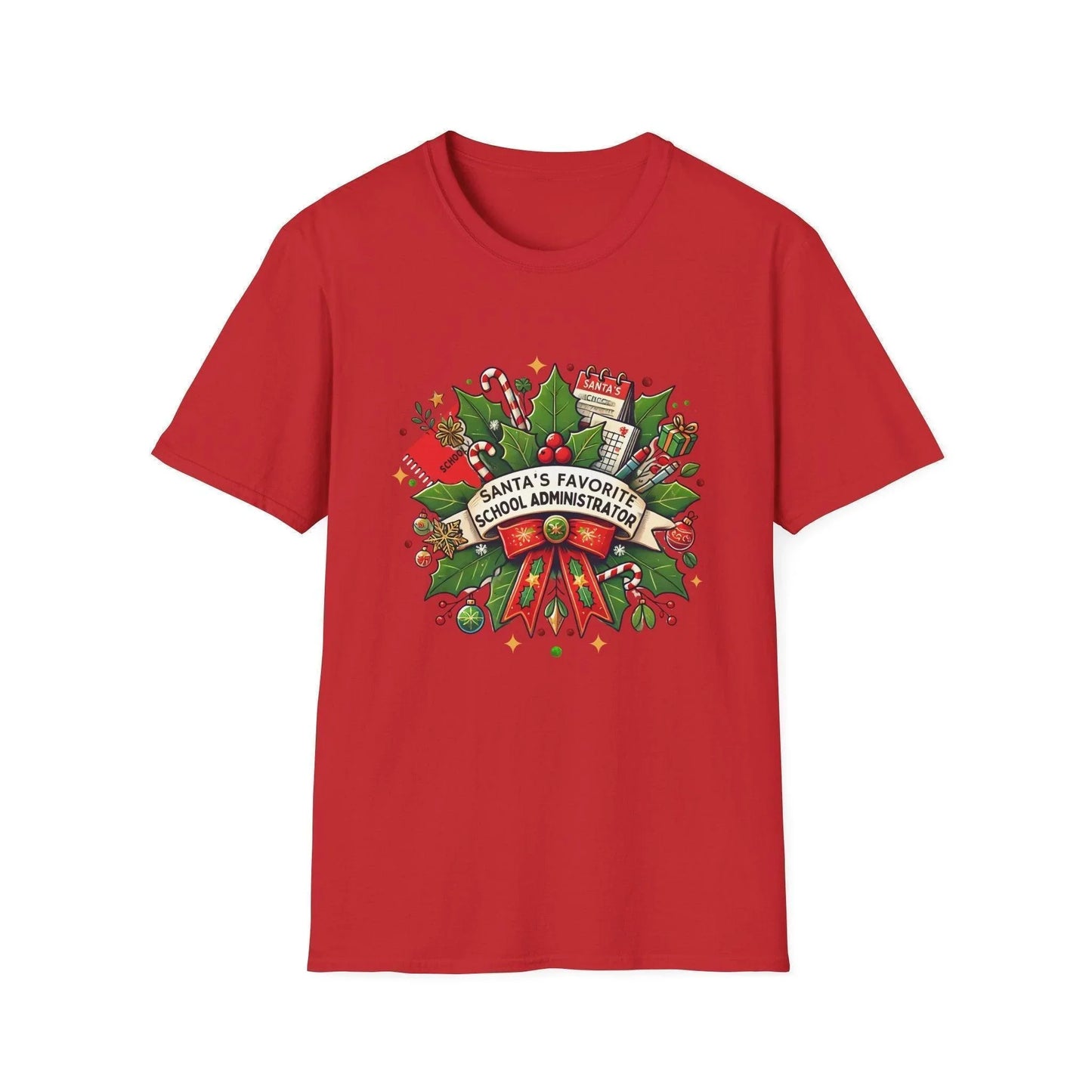 Santa's Favorite School Administrator Unisex Tee 🍎🎅 - Whippie's