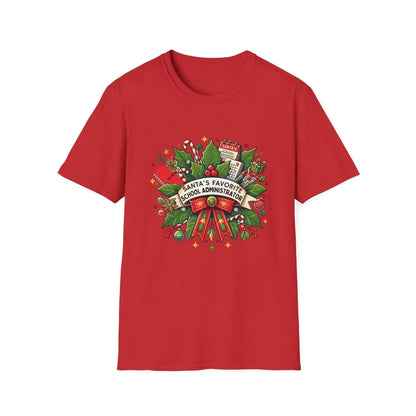 Santa's Favorite School Administrator Unisex Tee 🍎🎅 - Whippie's