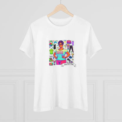 Dance Mom: "You've Got This" - Brunette with Glasses Mom - Short Hair - Boy Dancer - Women's Softsyle Tee - Whippie's