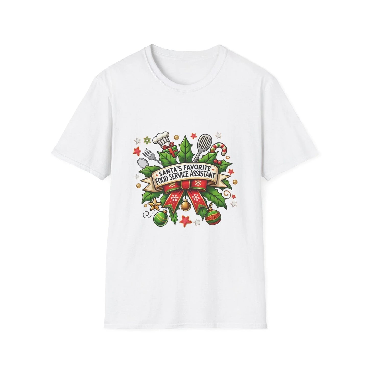 Santa's Favorite School Food Service Assistant Unisex Tee 🍽️🎅 - Whippie's