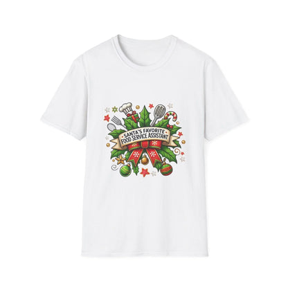 Santa's Favorite School Food Service Assistant Unisex Tee 🍽️🎅 - Whippie's