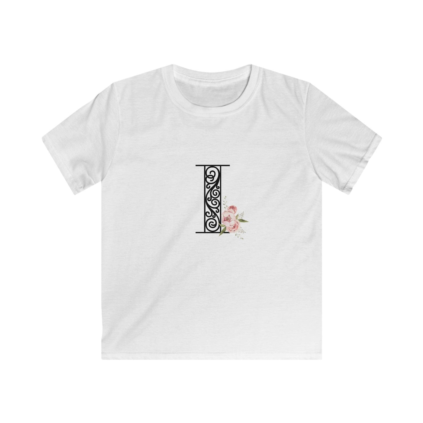 Floral Letters: Letter I - Kids Softstyle Tee - Whippie's