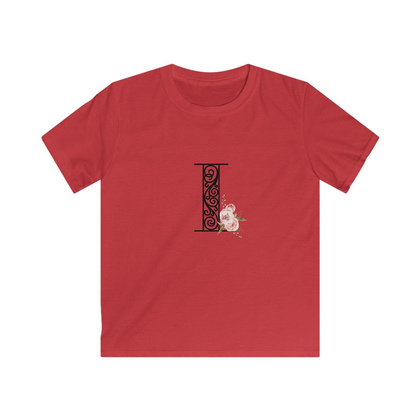 Floral Letters: Letter I - Kids Softstyle Tee - Whippie's