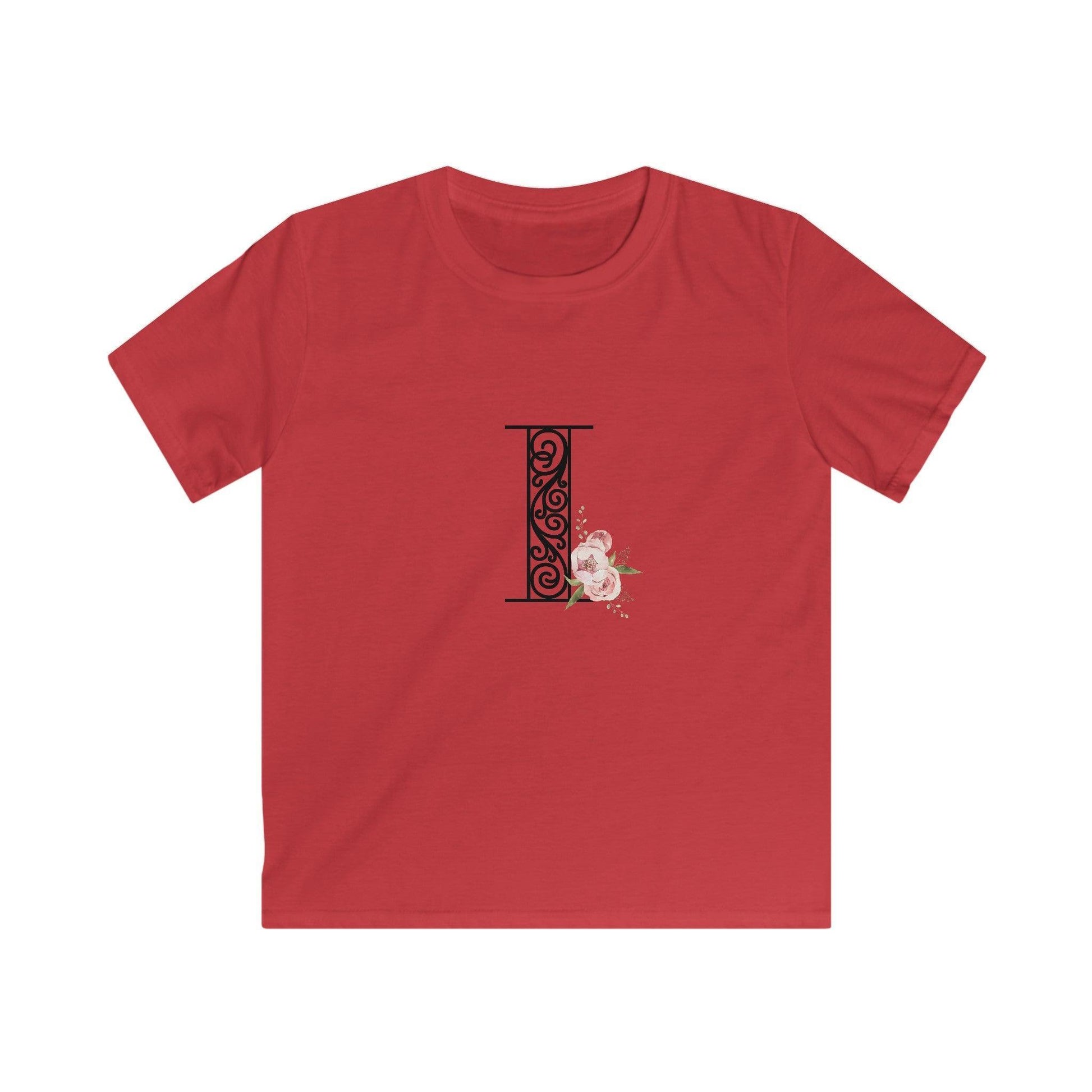 Floral Letters: Letter I - Kids Softstyle Tee - Whippie's