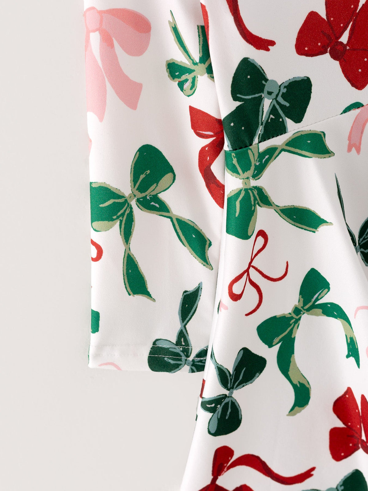 Girls festive Christmas bow print dress, additional product photograph 4
