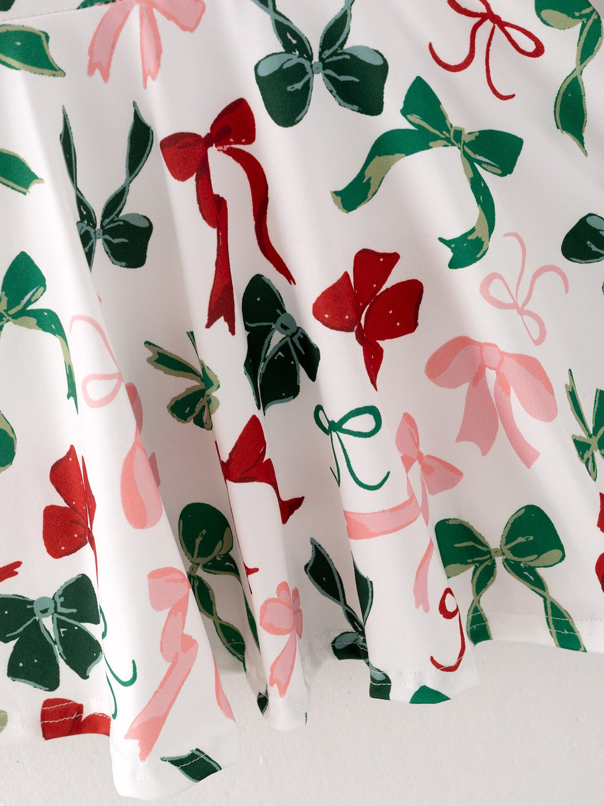 Girls festive Christmas bow print dress, additional product photograph 5