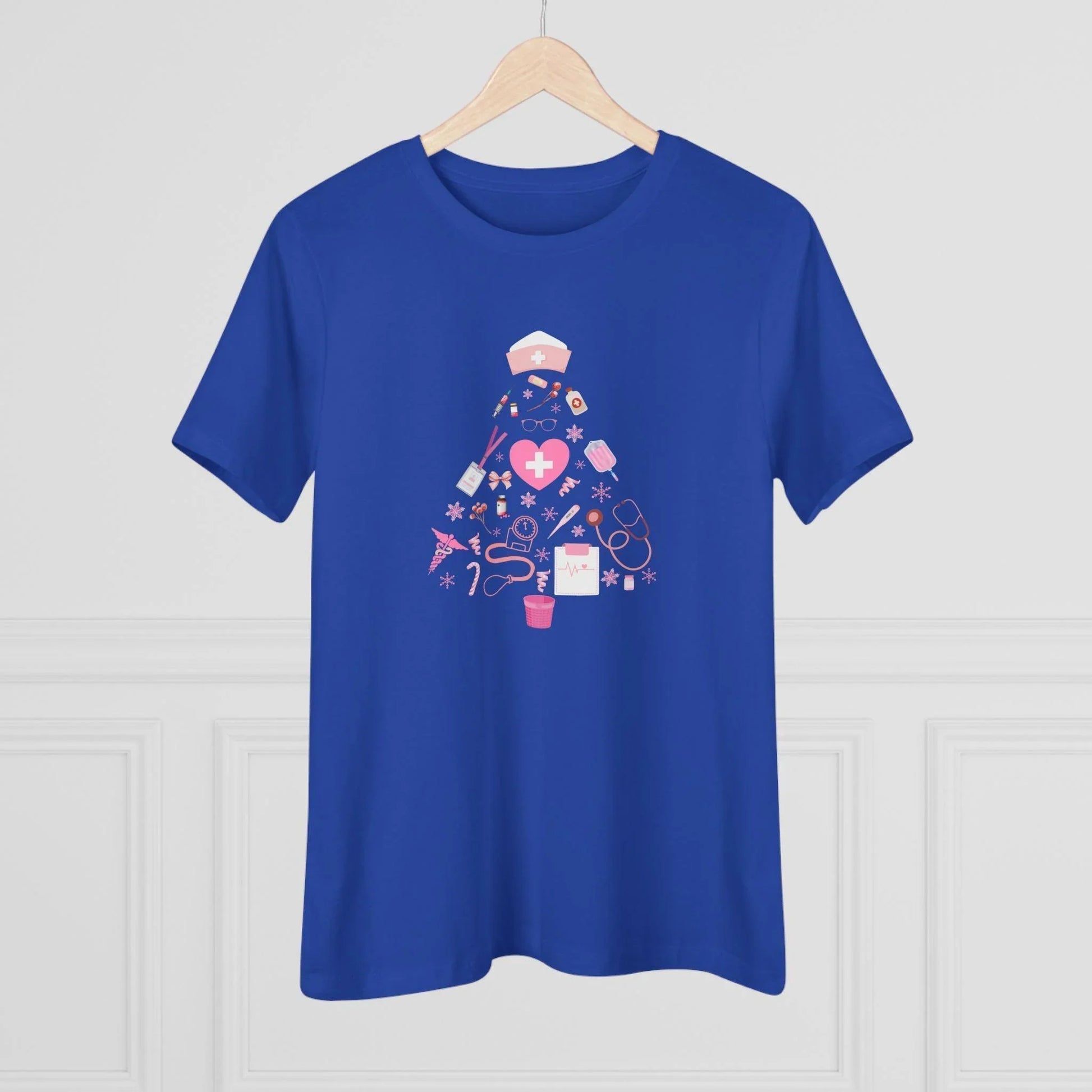 💖 Nurse's Pink Christmas Tree 💖 - Women's Softstyle T-shirt - Whippie's
