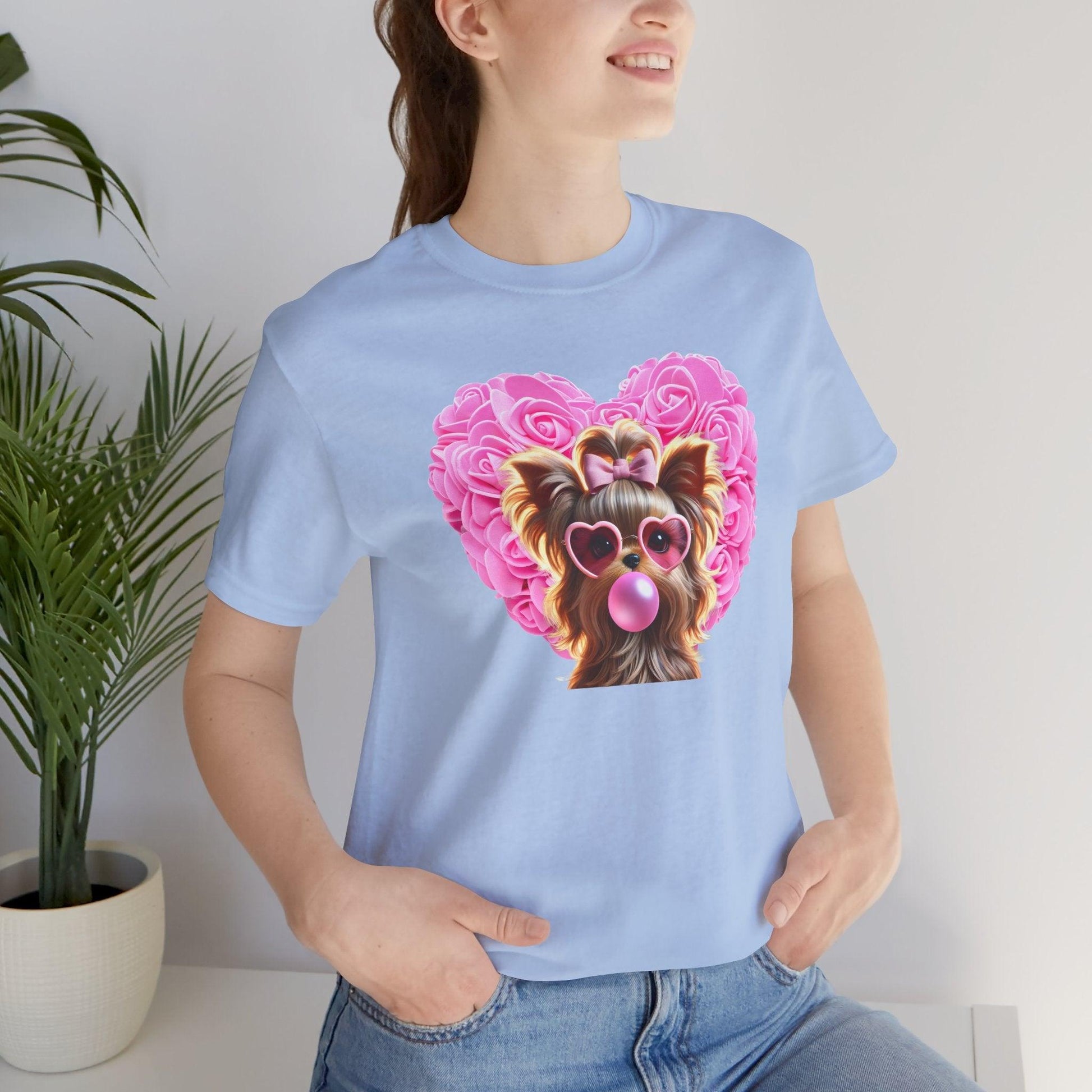 Yorkie Love Unisex Jersey Tee - 💖 Cuteness Overload! 💖 - Whippie's