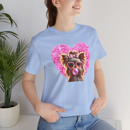 Yorkie Love Unisex Jersey Tee - 💖 Cuteness Overload! 💖 - Whippie's