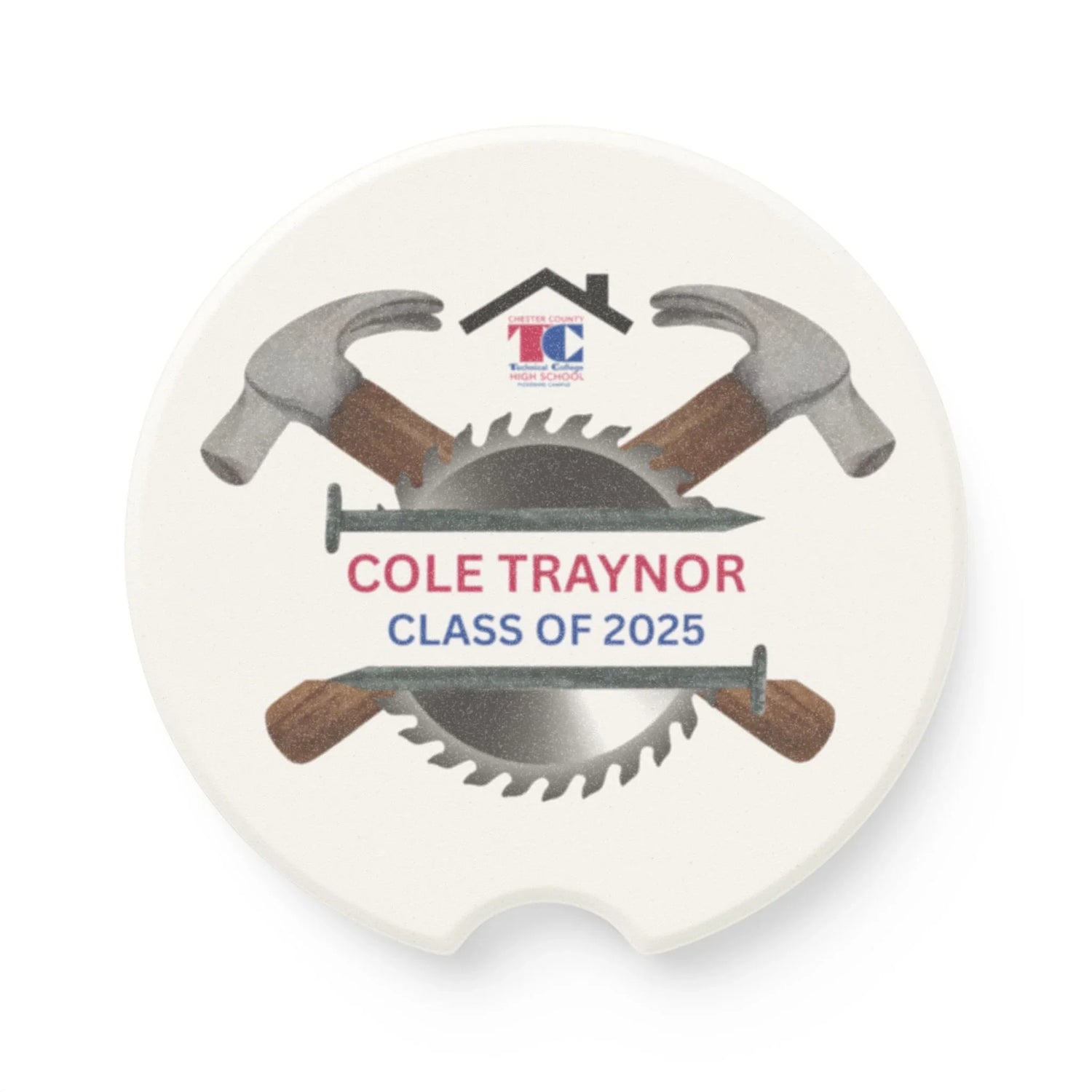 Technical HS Graduation Car Coaster - Personalizable - Whippie's