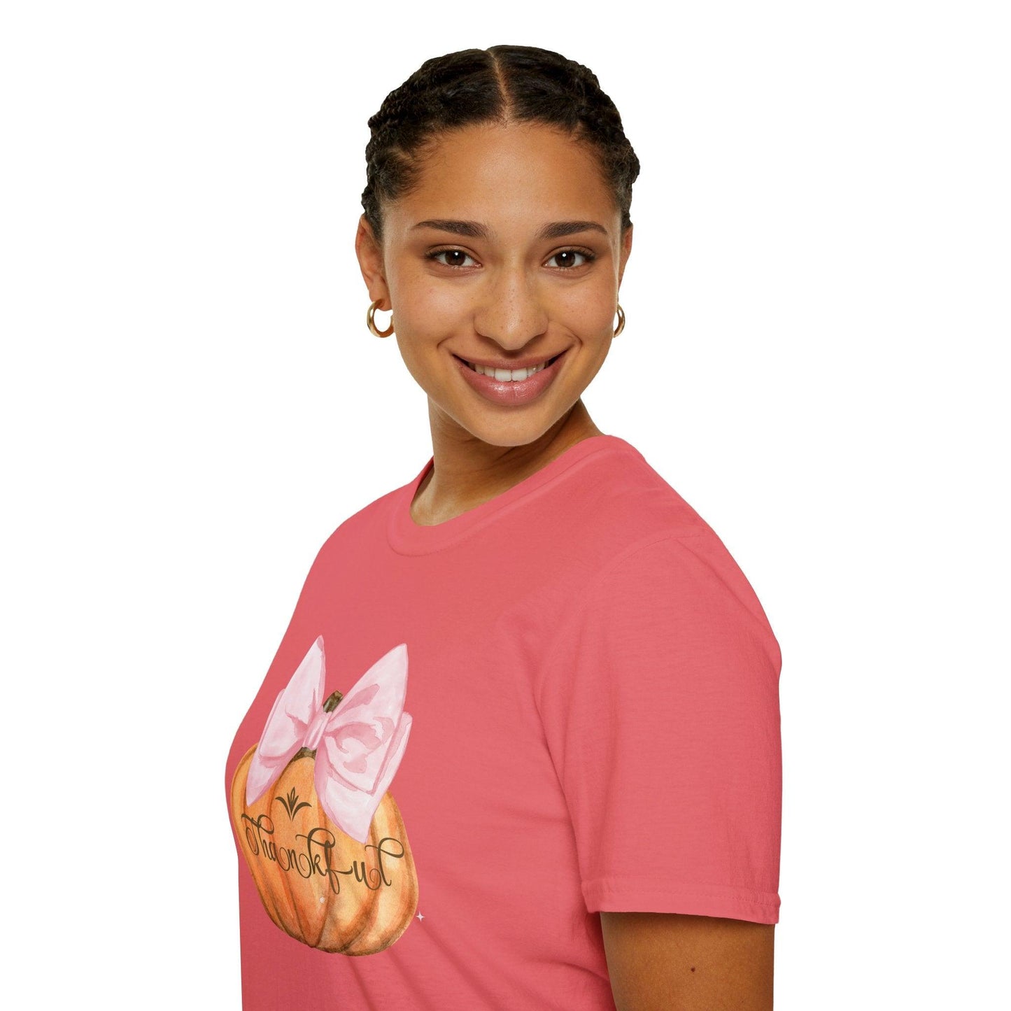 Thankful Pumpkin - A Heart Full of Gratitude! 🧡🎀 Unisex Tee - Whippie's