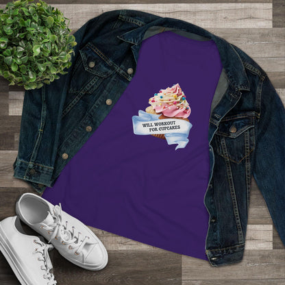 Will Workout for Cupcakes - Fuel Your Fitness! 🧁💪 Women's Softstyle Tee - Whippie's