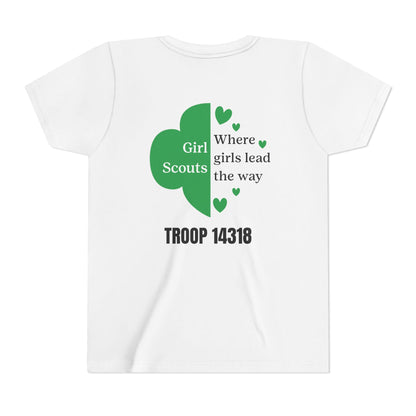 Personalized Girl Scout Trefoil Troop Tee | Girls Lead the Way -Youth