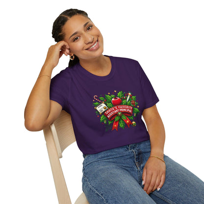 Santa's Favorite Assistant Principal Unisex Tee 🍎🎅 - Whippie's
