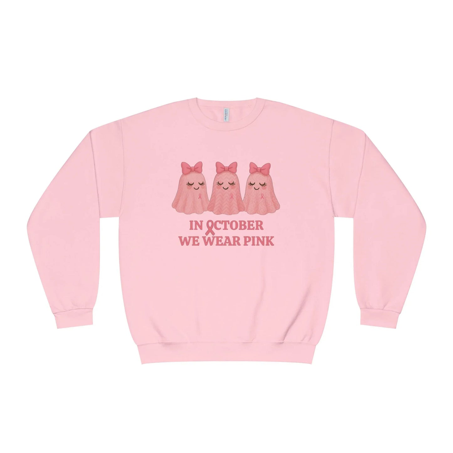 In October We Wear Pink: Cute Ghost Unisex Crewneck Sweatshirt - Whippie's