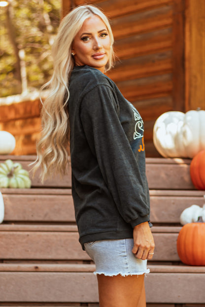 Pumpkin Spice Baby Sweatshirt | Dark Grey Textured Pullover