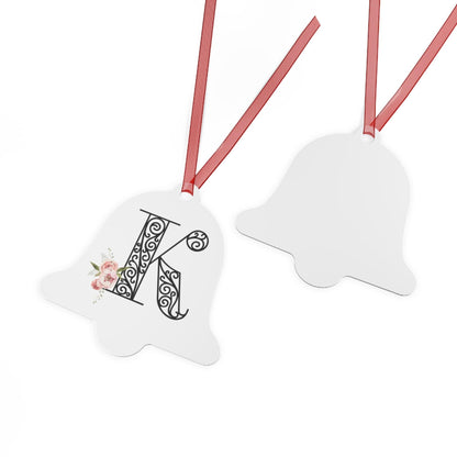 Floral Letters: Letter K - Metal Christmas Ornament - Whippie's