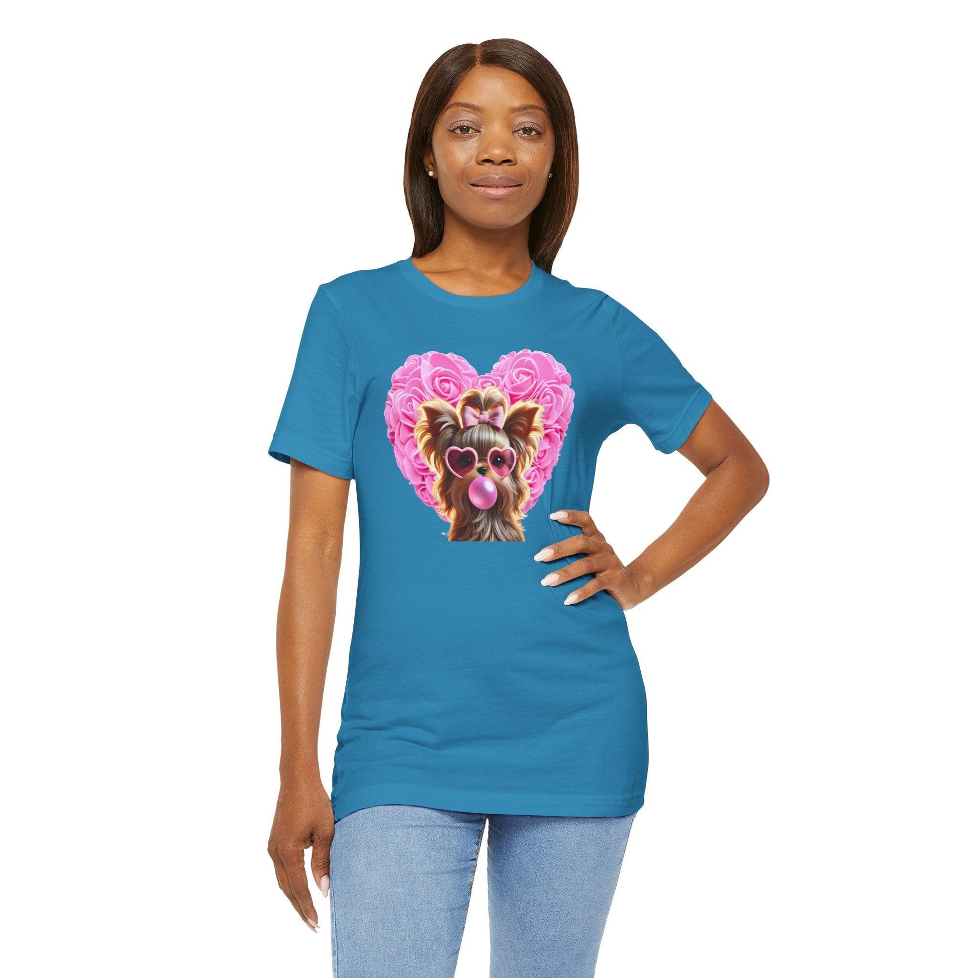 Yorkie Love Unisex Jersey Tee - 💖 Cuteness Overload! 💖 - Whippie's