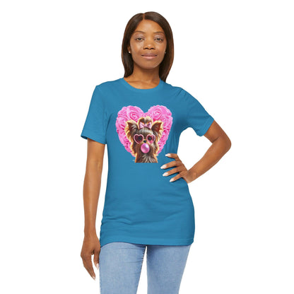 Yorkie Love Unisex Jersey Tee - 💖 Cuteness Overload! 💖 - Whippie's