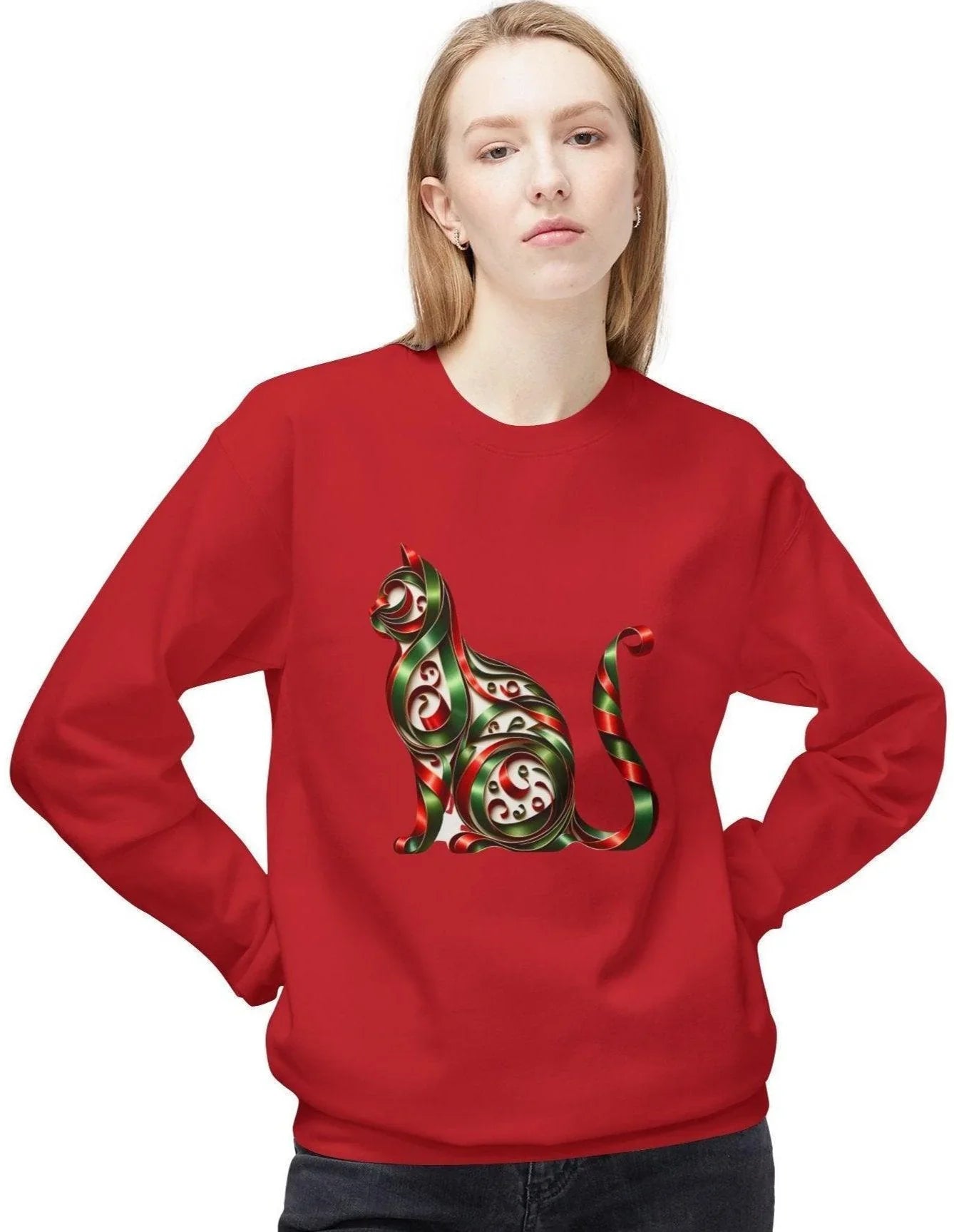 🐱 Merry Meowmas! 🎄 Unisex Fleece Sweatshirt 🎁 - Whippie's