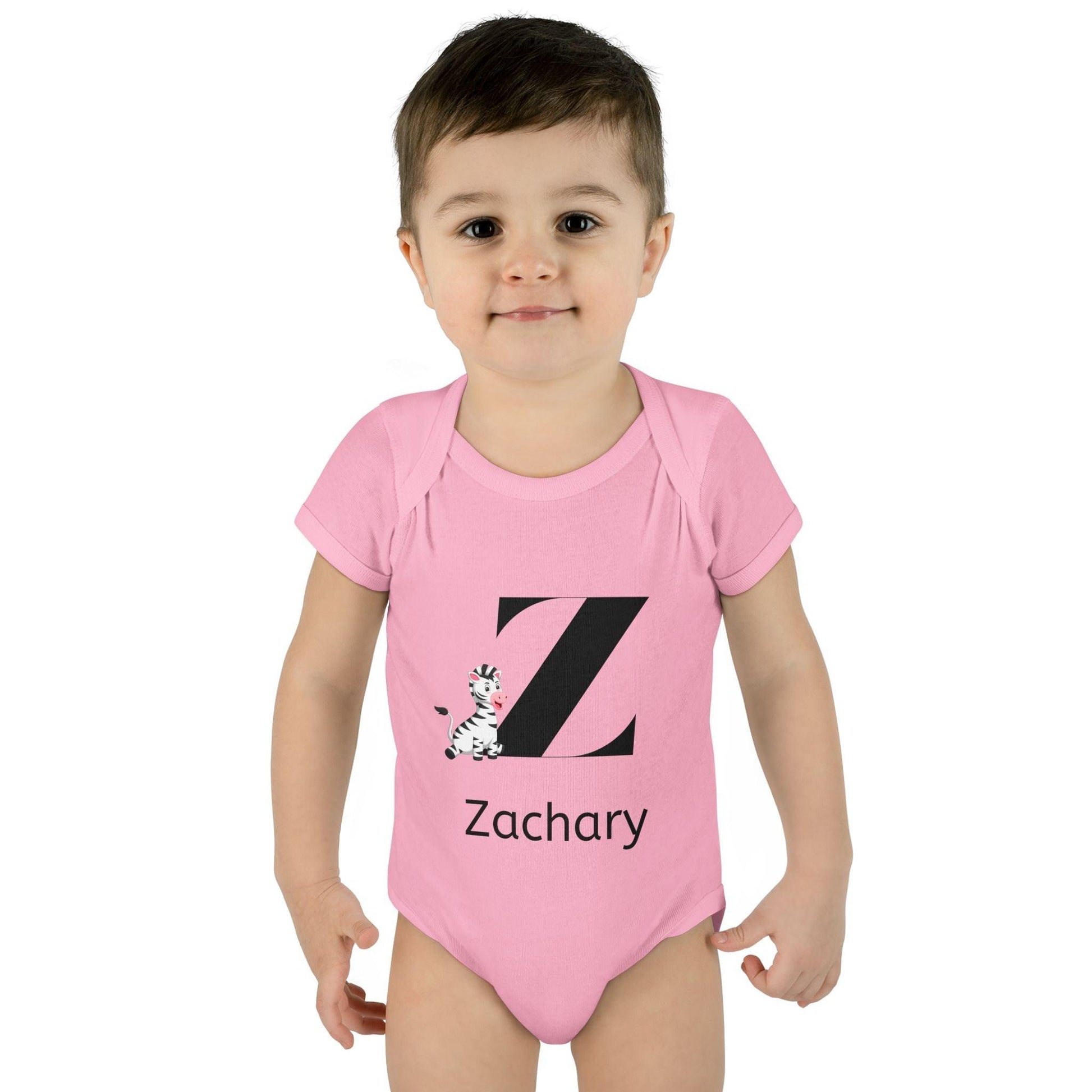 Alphabet Adventures: Letter Z - Zany Zebra Baby Onesie - Personalizable - Whippie's