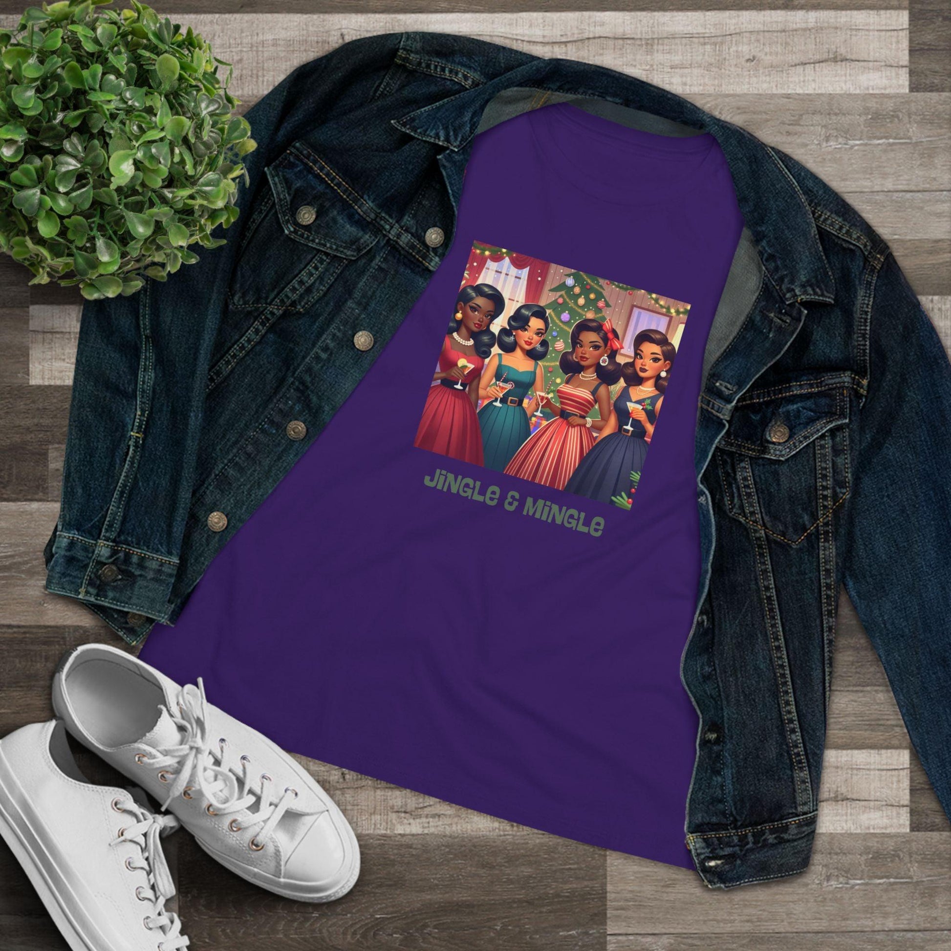 Jingle and Mingle Tee - Holiday Cheer, Please! 🥂🎄 Women's Softstyle Tee - Whippie's