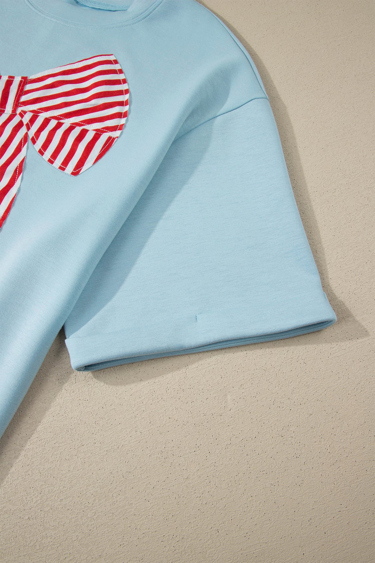 Beau Blue Plus Size Patriotic Bow Graphic T-Shirt