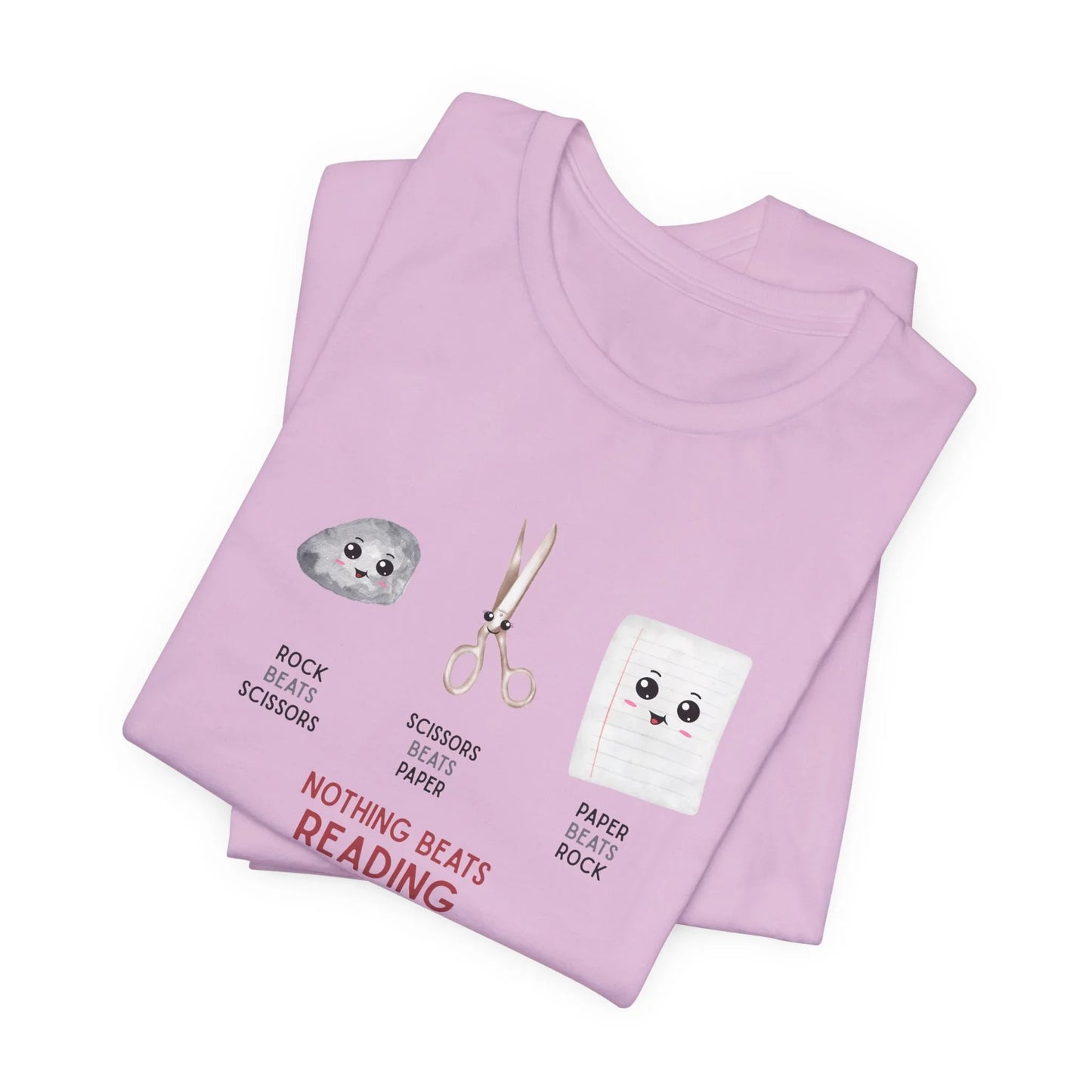 Nothing Beats Reading: Rock, Paper, Book Unisex Tee - Whippie's