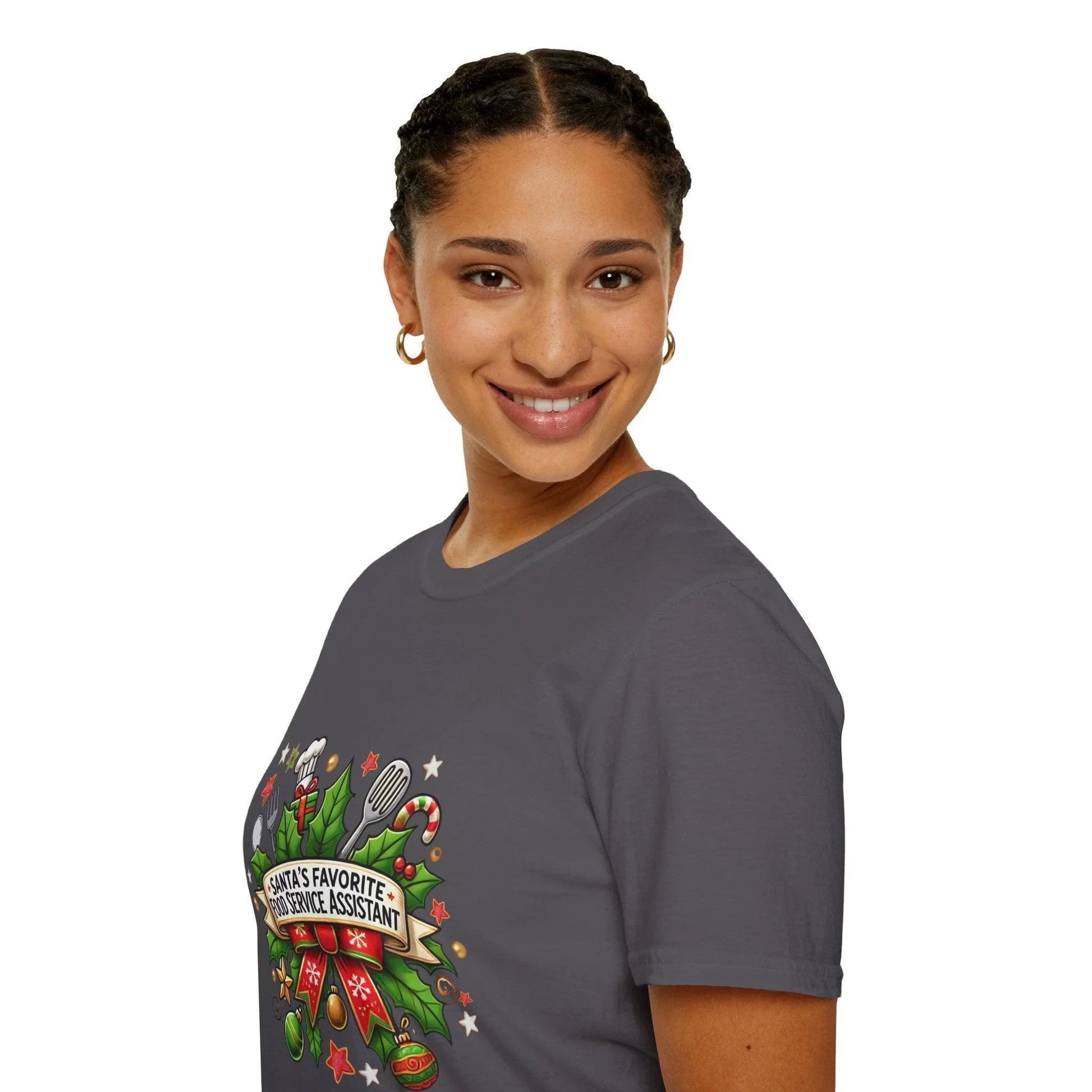 Santa's Favorite School Food Service Assistant Unisex Tee 🍽️🎅 - Whippie's