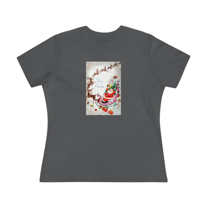 Merry Christmas - Santa and His Sleigh - Women's Tee - Whippie's