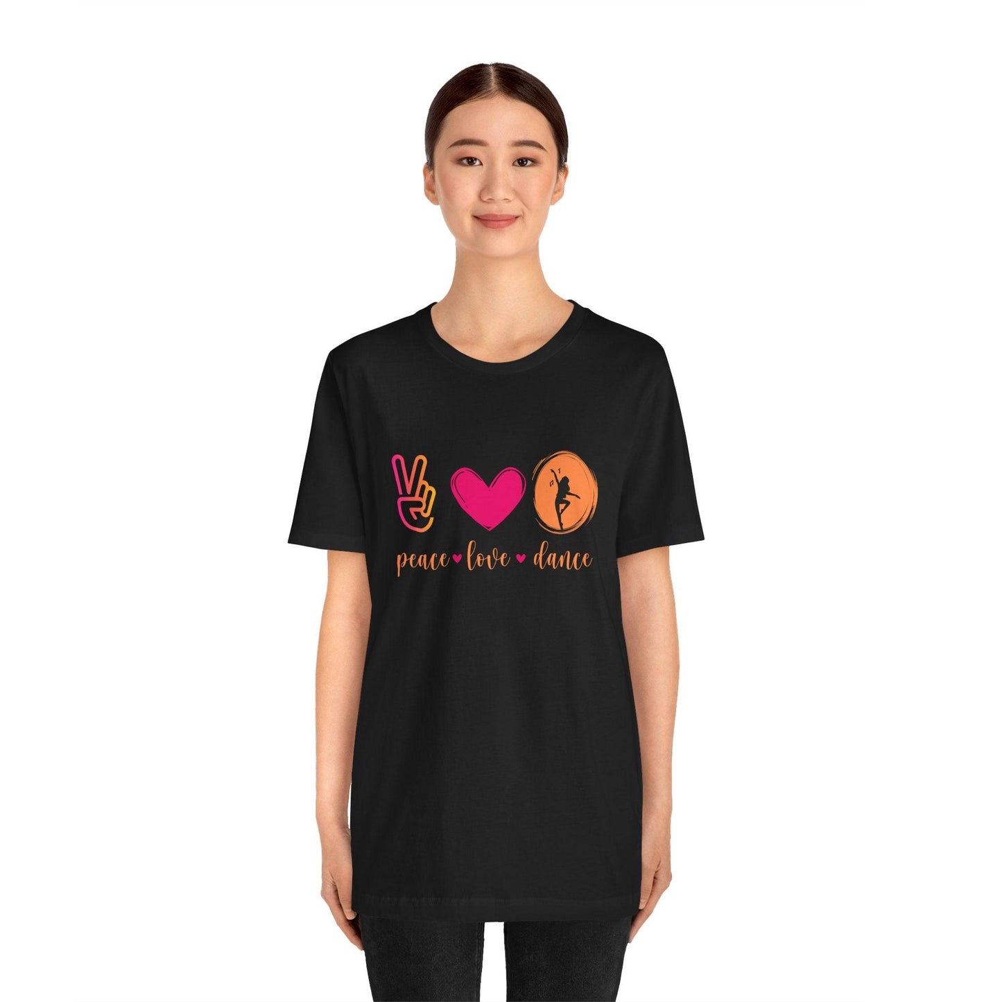 Peace, Love & Dance Unisex Jersey Tee - ✌️❤️💃 Express Yourself Through Movement! 💃❤️✌️ - Whippie's
