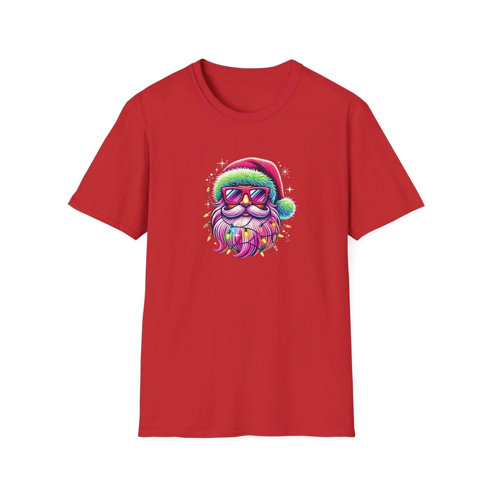 Shine Bright Like Santa! 🎅🎄🌈✨ - Unisex Softstyle T-shirt - Whippie's