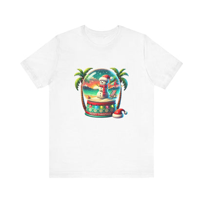Tropical Christmas Paradise: Merry Christmas Unisex Jersey Short Sleeve Tee - Whippie's