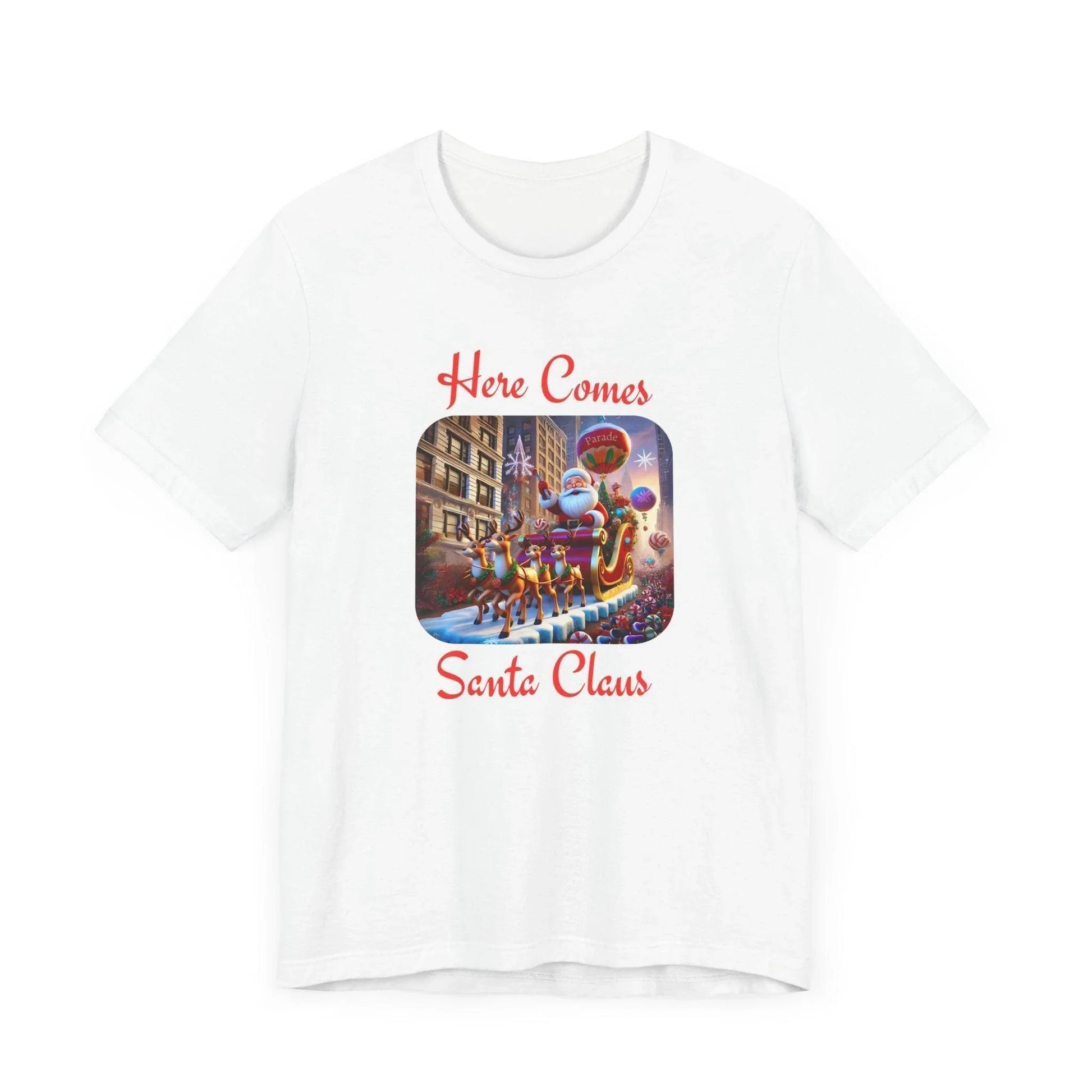 🎅 Here Comes Santa Claus 🎄 Unisex Jersey Tee ✨ - Whippie's