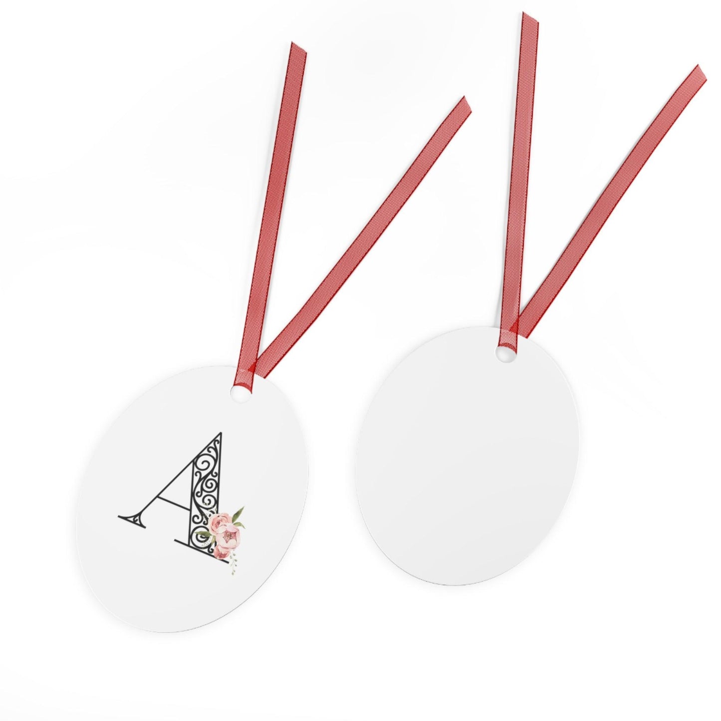 Floral Letters: Letter A - Metal Christmas Ornament - Whippie's