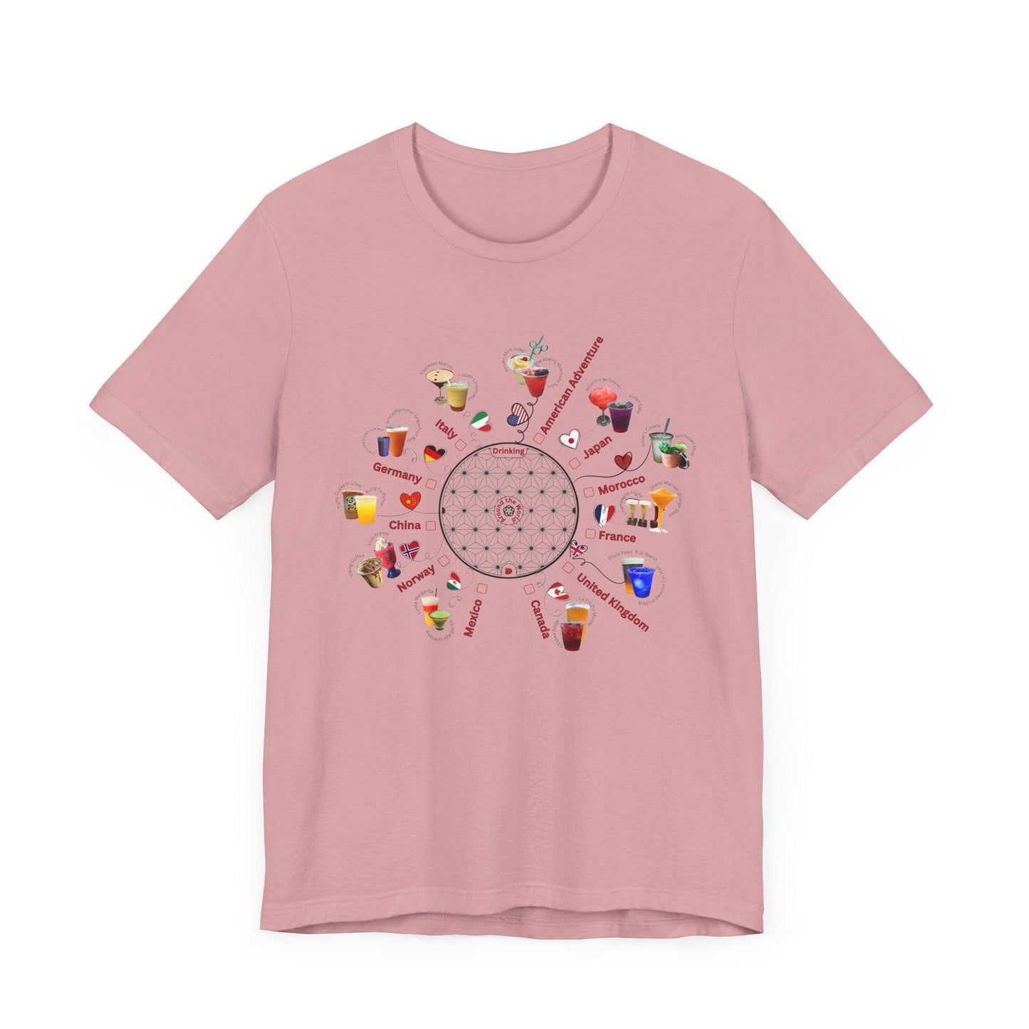 Drinking Around the World Check-Off Unisex Tee - Whippie's