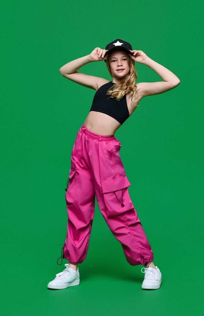 City Pink Hip Hop Pants girls hip hop pants front view