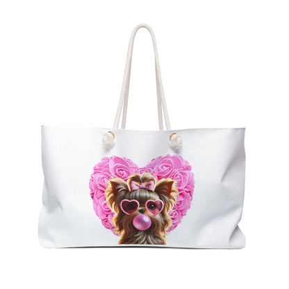 Yorkie Love Weekender Tote Bag - 💖 Carry Your Cuteness with Style! 💖 - Whippie's