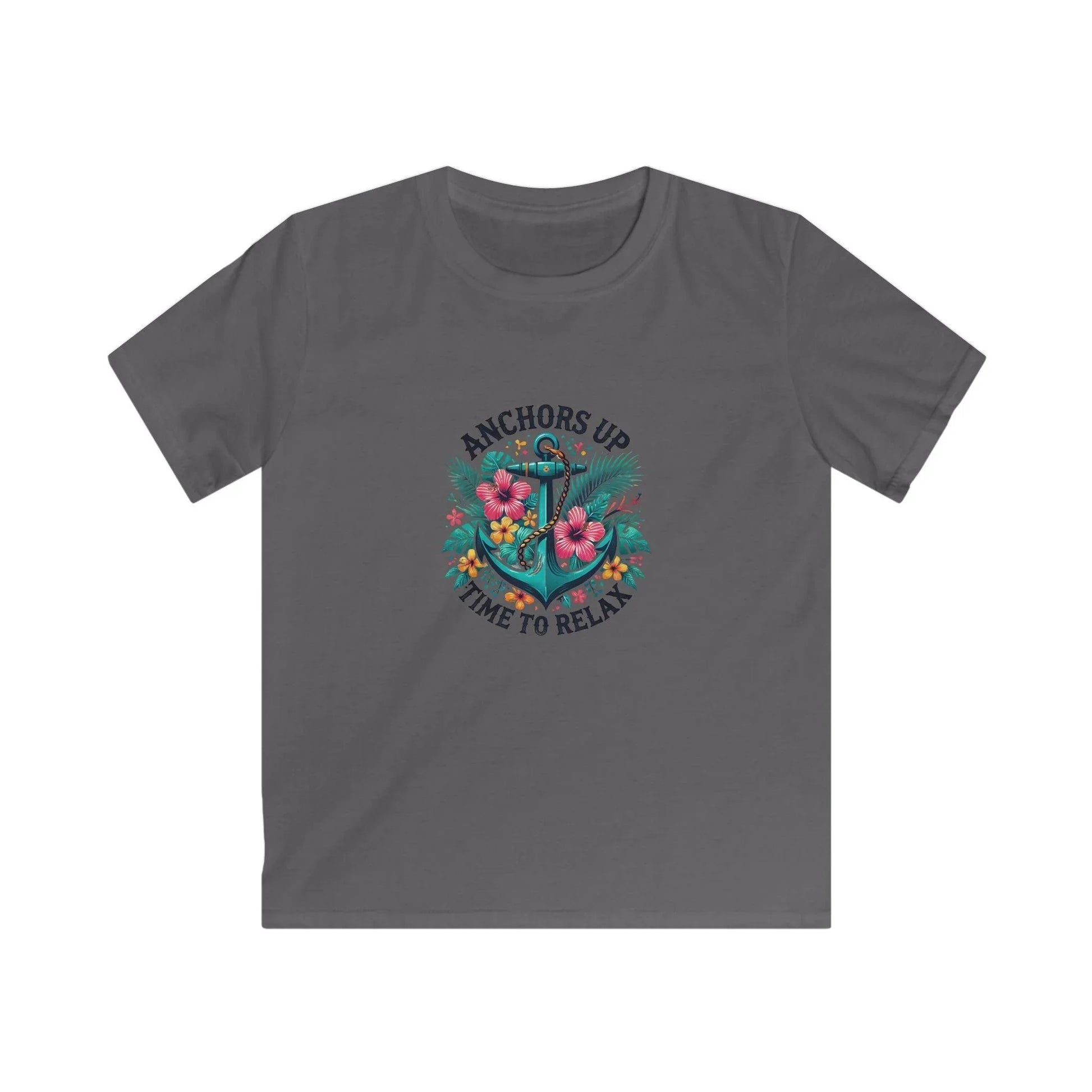 Anchors Up - Time to Relax Kids' Unisex Tee! 🌺⚓️ - Whippie's