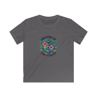 Anchors Up - Time to Relax Kids' Unisex Tee! 🌺⚓️ - Whippie's