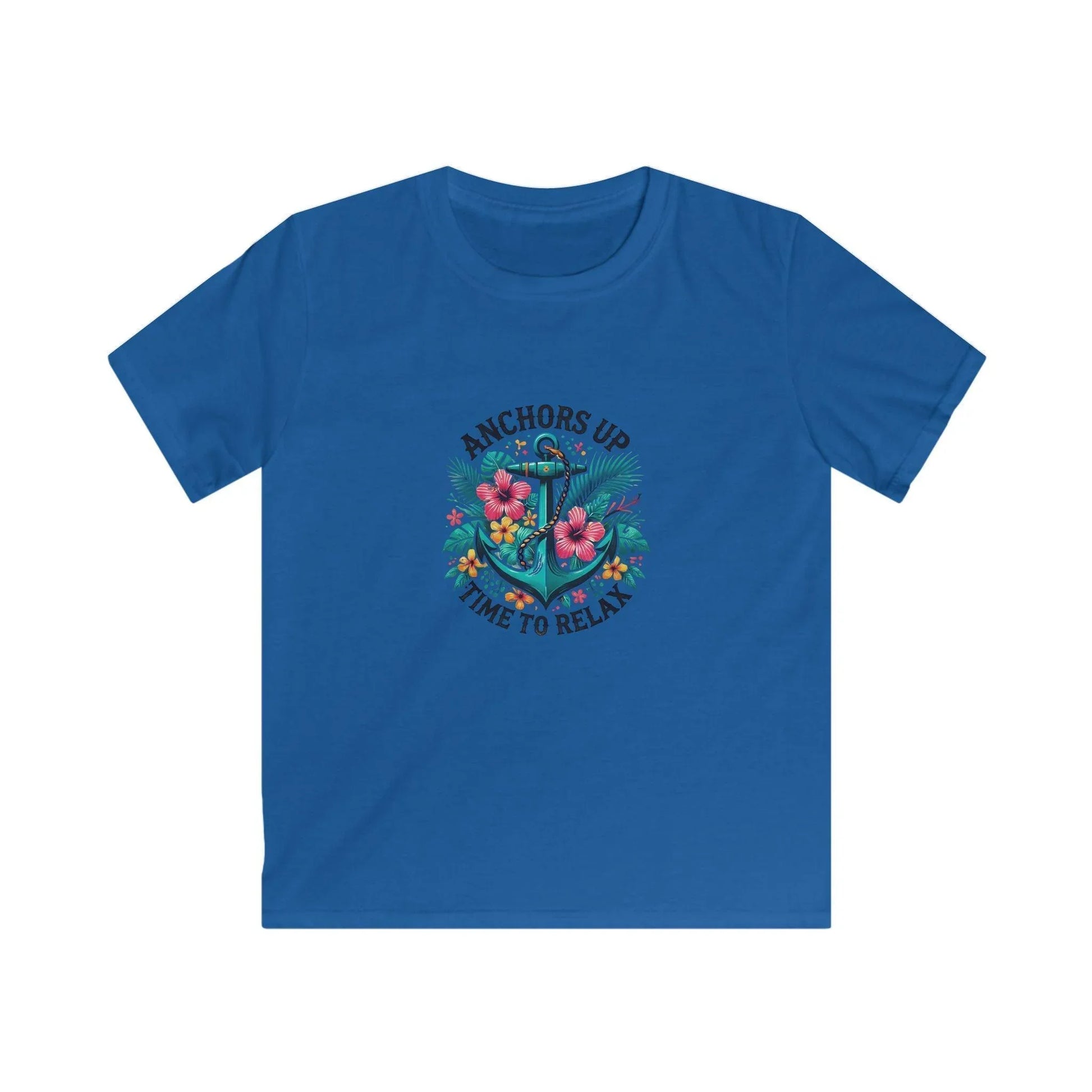 Anchors Up - Time to Relax Kids' Unisex Tee! 🌺⚓️ - Whippie's