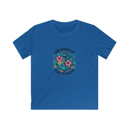 Anchors Up - Time to Relax Kids' Unisex Tee! 🌺⚓️ - Whippie's
