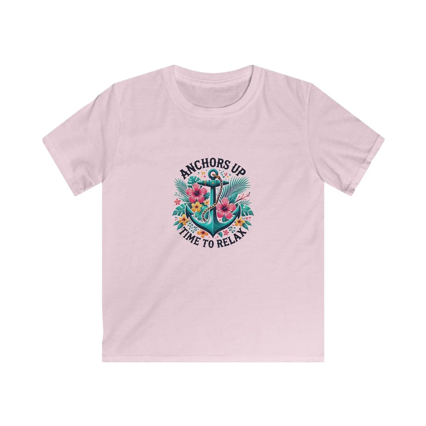 Anchors Up - Time to Relax Kids' Unisex Tee! 🌺⚓️ - Whippie's
