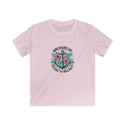 Anchors Up - Time to Relax Kids' Unisex Tee! 🌺⚓️ - Whippie's