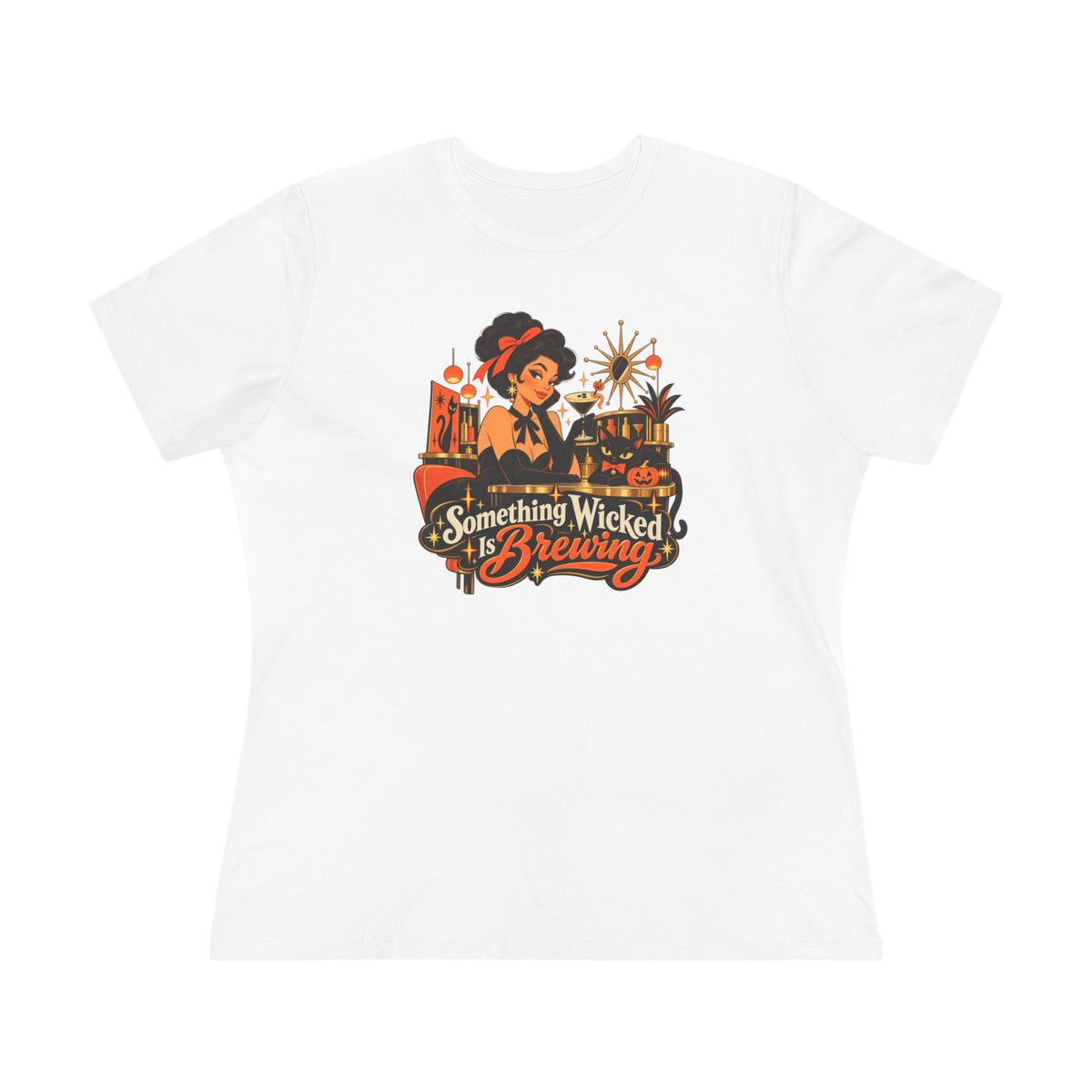 White Something Wicked Is Brewing women's tee product view