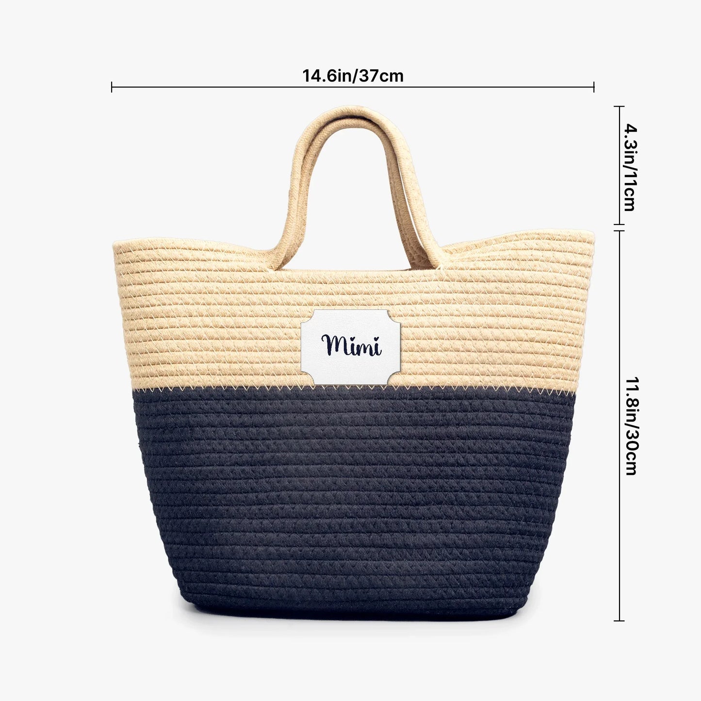1233. Handwoven Straw Bag - Personalizable - Whippie's