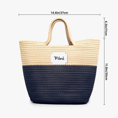 1233. Handwoven Straw Bag - Personalizable - Whippie's
